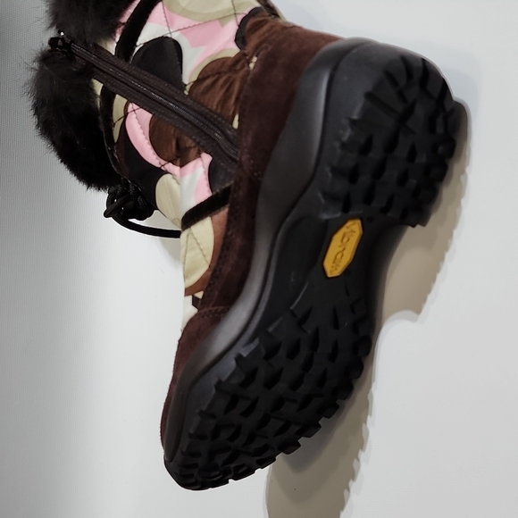 COACH SASHA Fur Quilted Multi-color Zippered Boots 5M - Picture 8 of 9